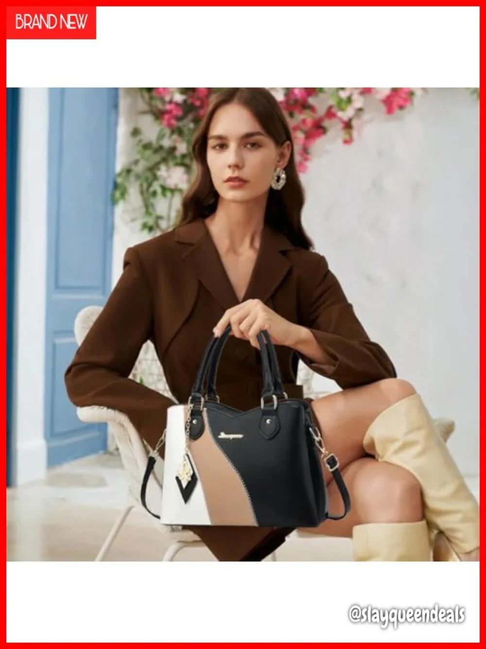 Satchel Handbag Women Tote Shoulder Crossbody Bag Vegan Leather